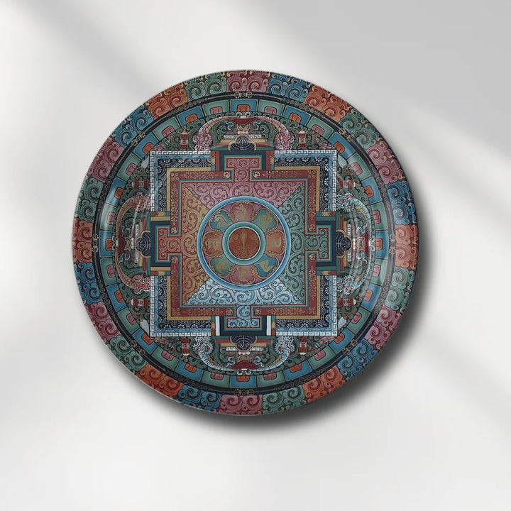 Tibetan Pastel Mandala Art Plate