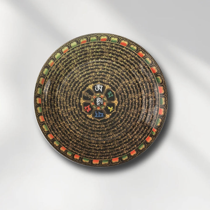 Tibetan Mantra Circle Art Plate