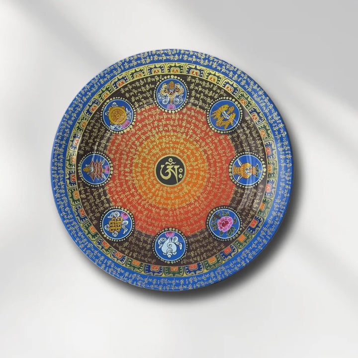 Tibetan Om Mantra Art Plate