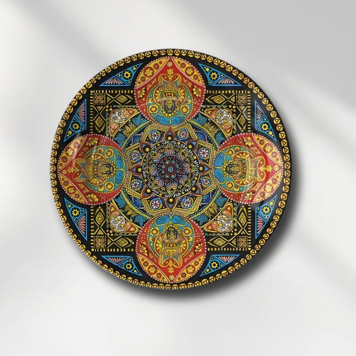 Tibetan Geometric Mandala Art Plate