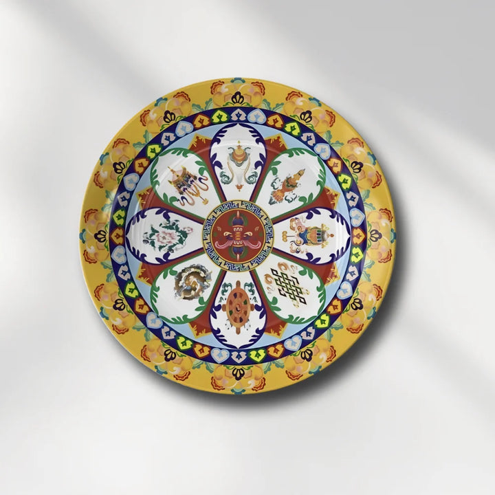 Tibetan Auspicious Symbol Art Plate