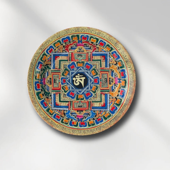 Tibetan Om Mandala Art Plate