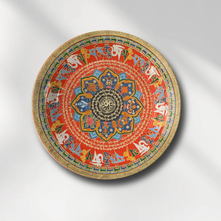 Tibetan Mantra Mandala Art Plate
