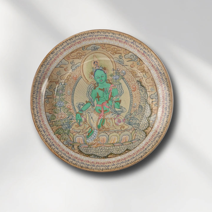 Tibetan Green Tara Art Plate