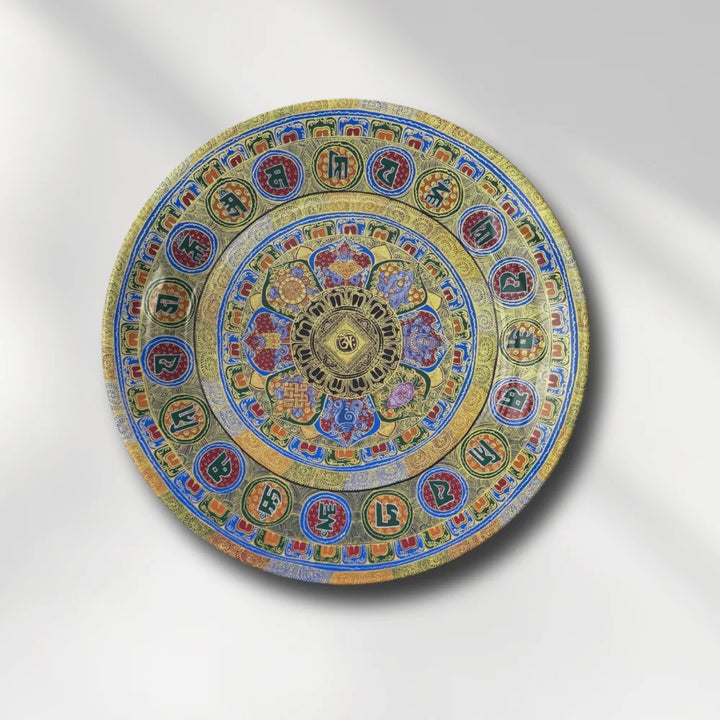 Tibetan Symbol Mandala Art Plate