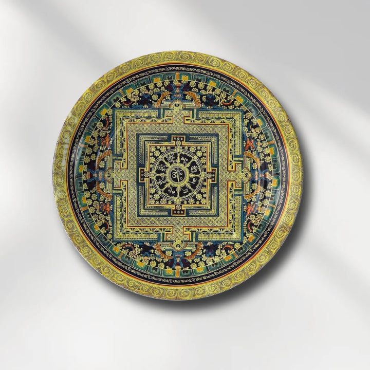 Golden Tibetan Mandala Plate