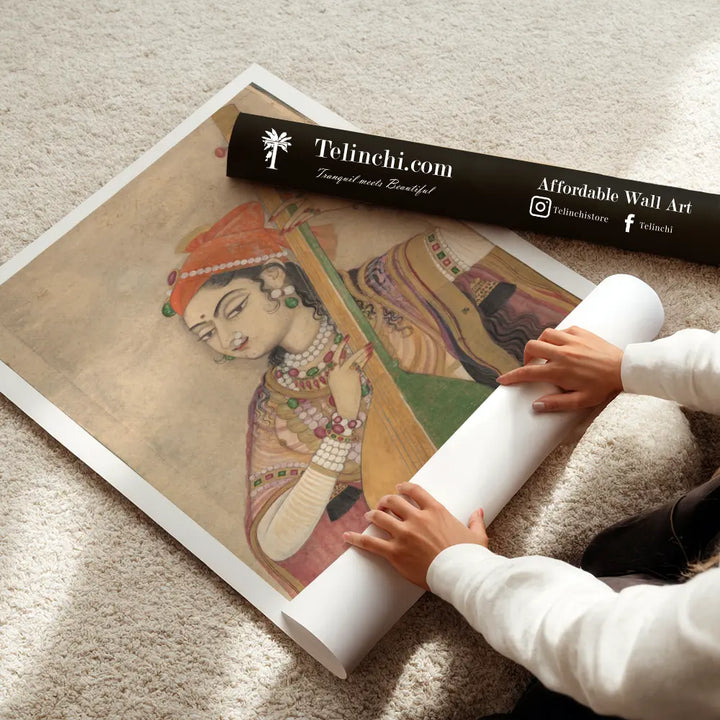 Courtesan Playing a Sitar