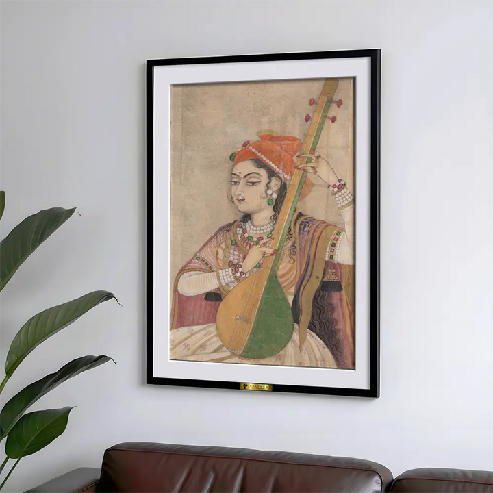 Courtesan Playing a Sitar