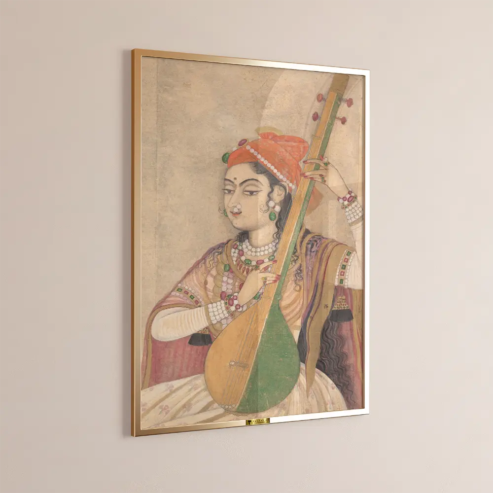 Courtesan Playing a Sitar