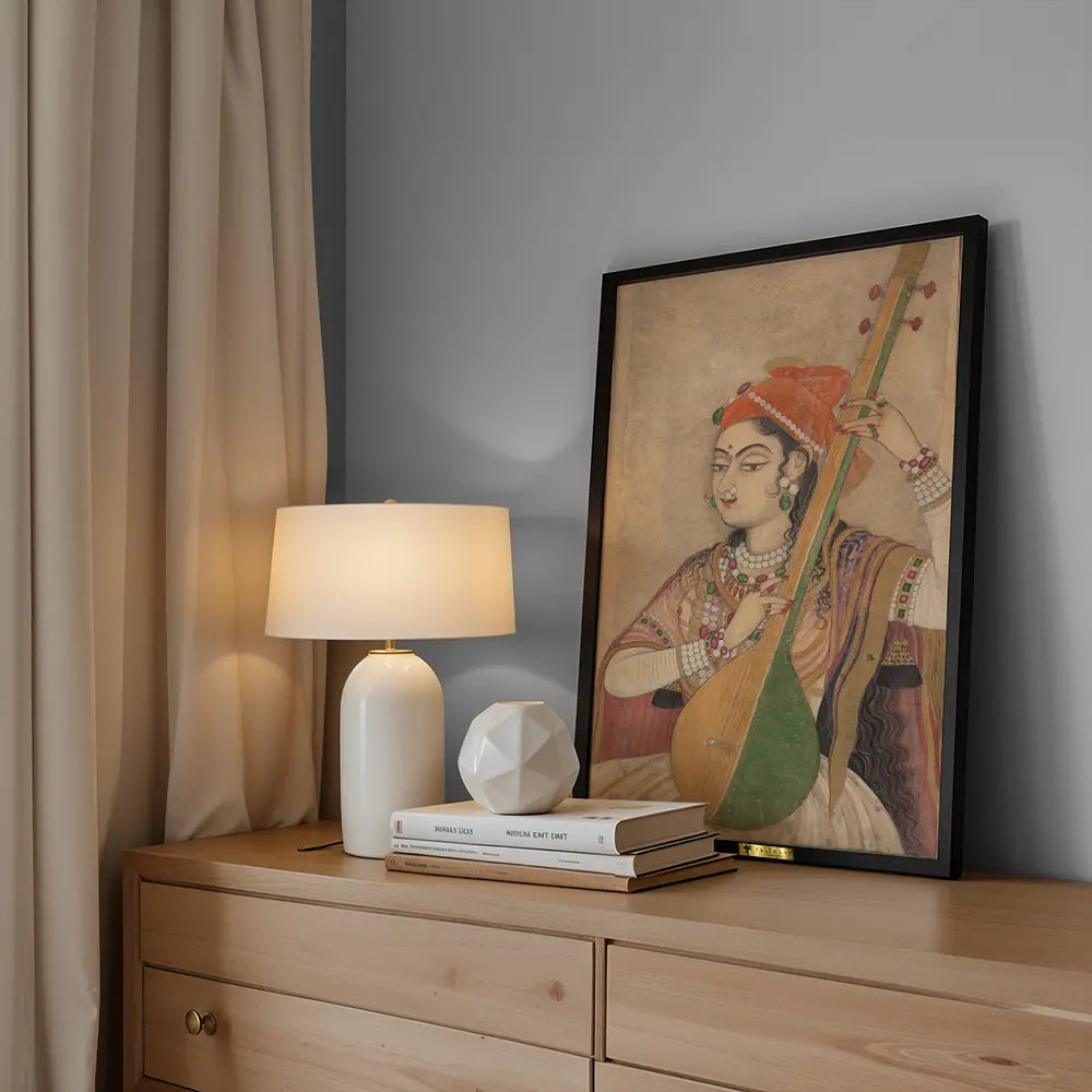 Courtesan Playing a Sitar