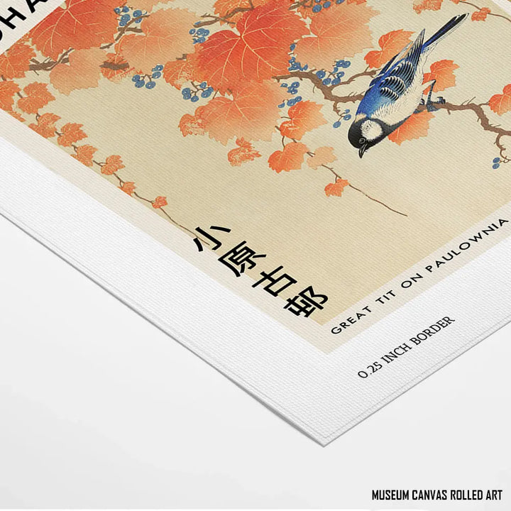 Great Tit on Paulownia Branch By Ohara Koson