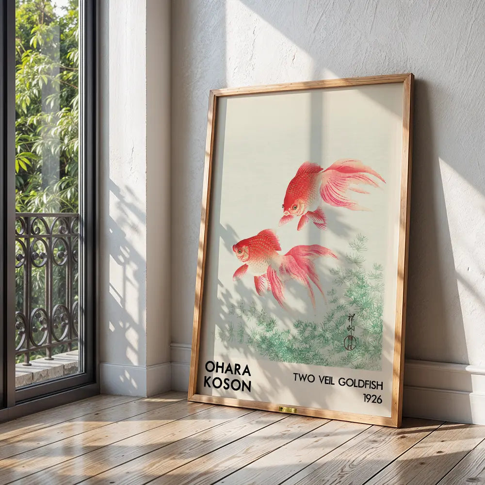 Two Veil Goldfish by Ohara Koson