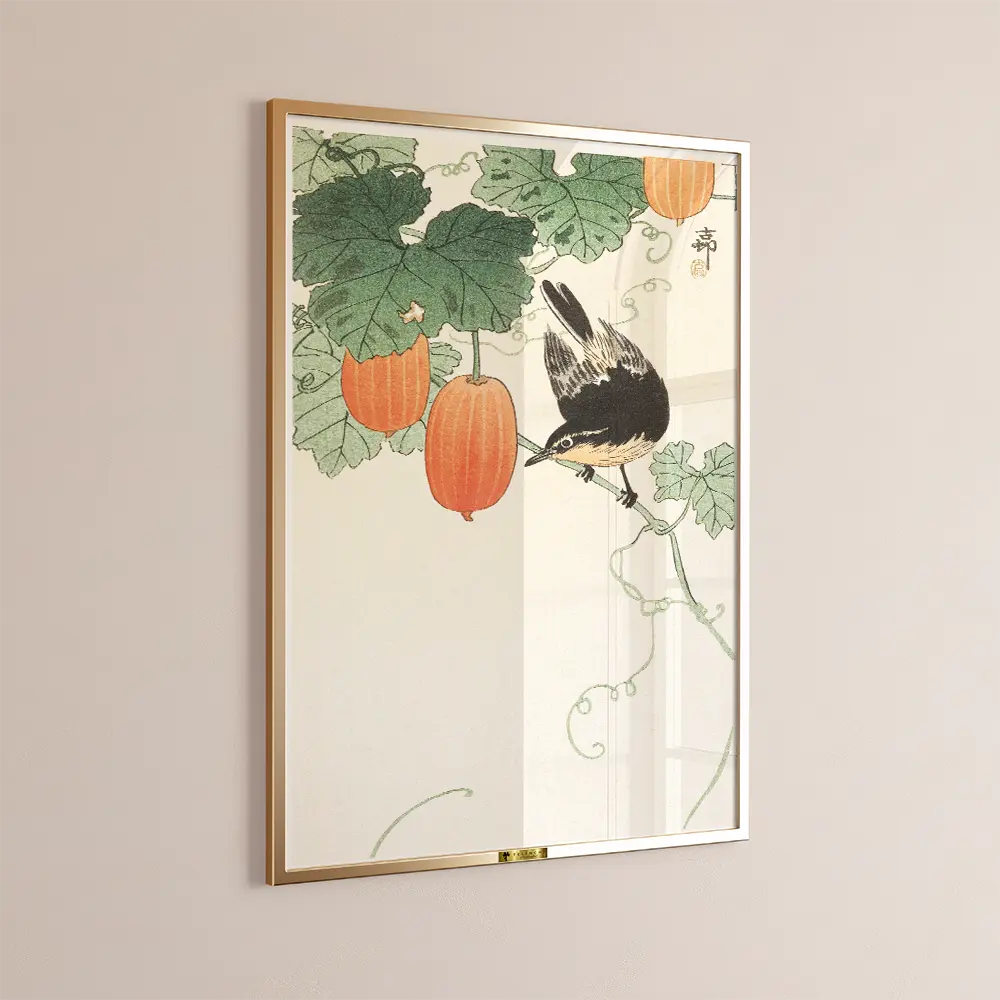 Bird and Gourds by Ohara Koson - Telinchi