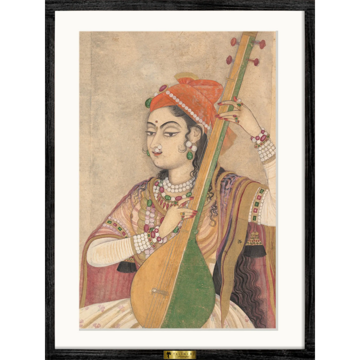 Courtesan Playing a Sitar