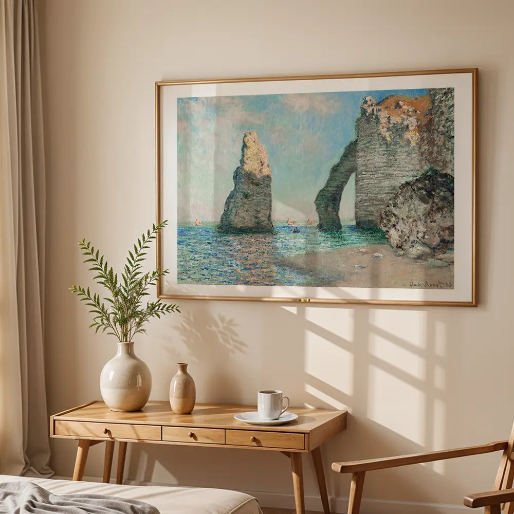 The Cliff by, Claude Monet Painting