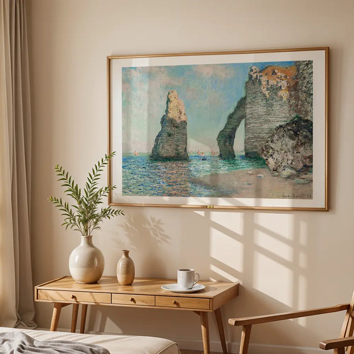 The Cliff by, Claude Monet Painting