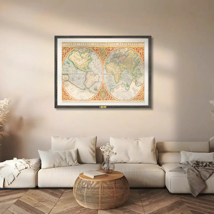 Vintage World Map by Frederick de Wit