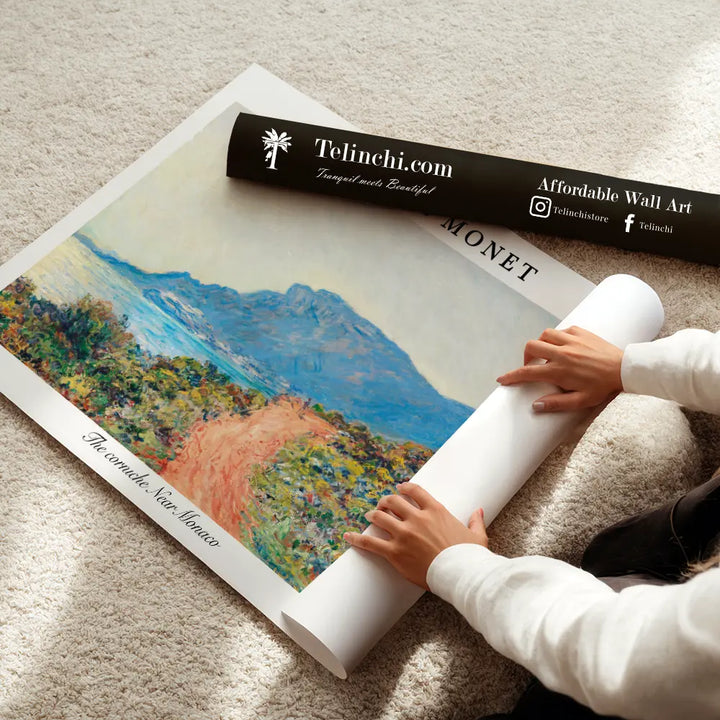 Monet's Corniche View by, Claude Monet Painting