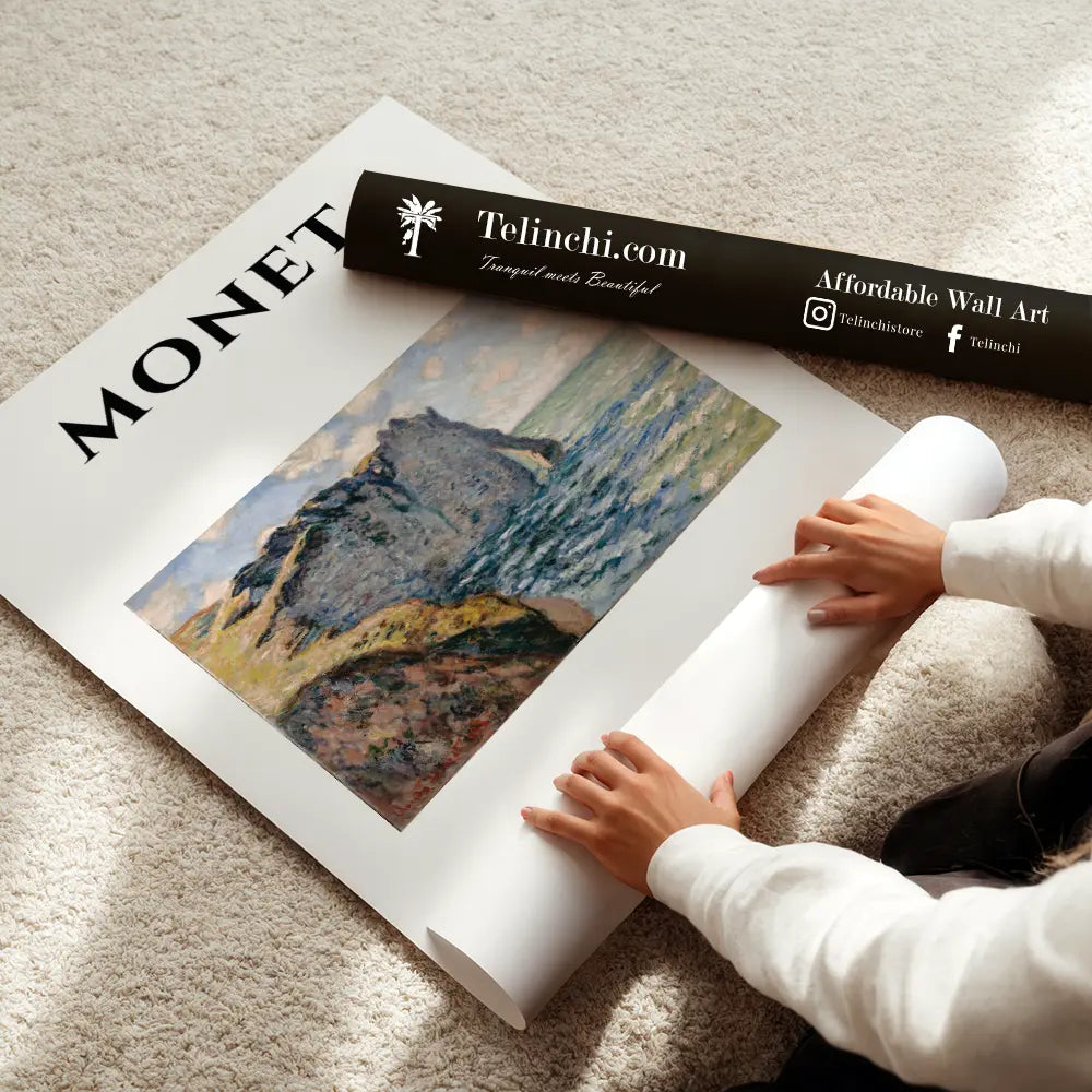 The Cliff of Aval, Claude Monet Popular Painting