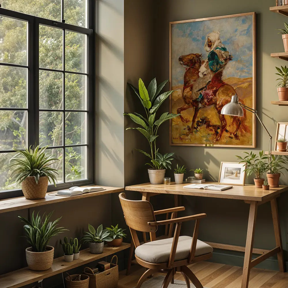 North African on Horseback by Henri Rousseau