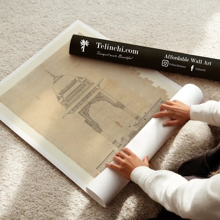 Architectural Drawing of a Domed Pavilion