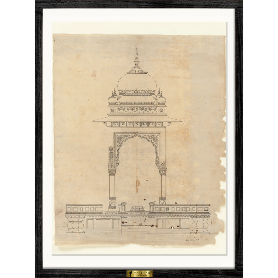 Architectural Drawing of a Domed Pavilion