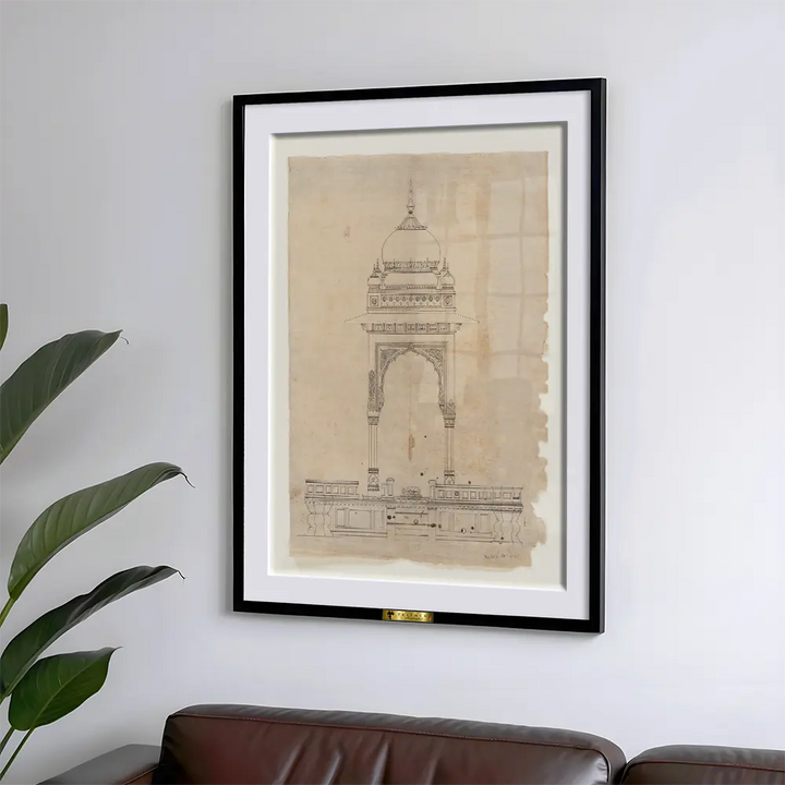 Architectural Drawing of a Domed Pavilion