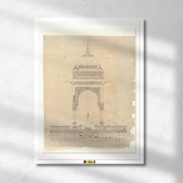 Architectural Drawing of a Domed Pavilion