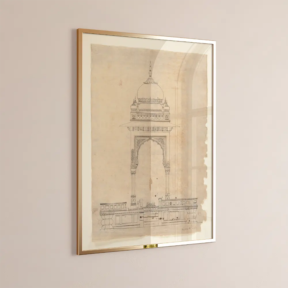 Architectural Drawing of a Domed Pavilion