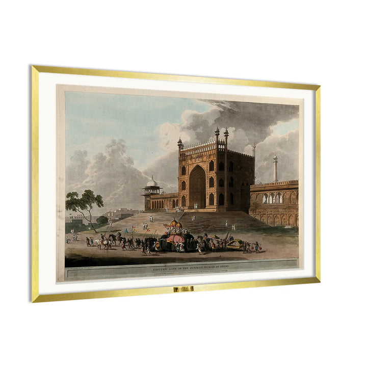 Eastern Gate of the Jummah Musjid at Delhi by Thomas Daniell