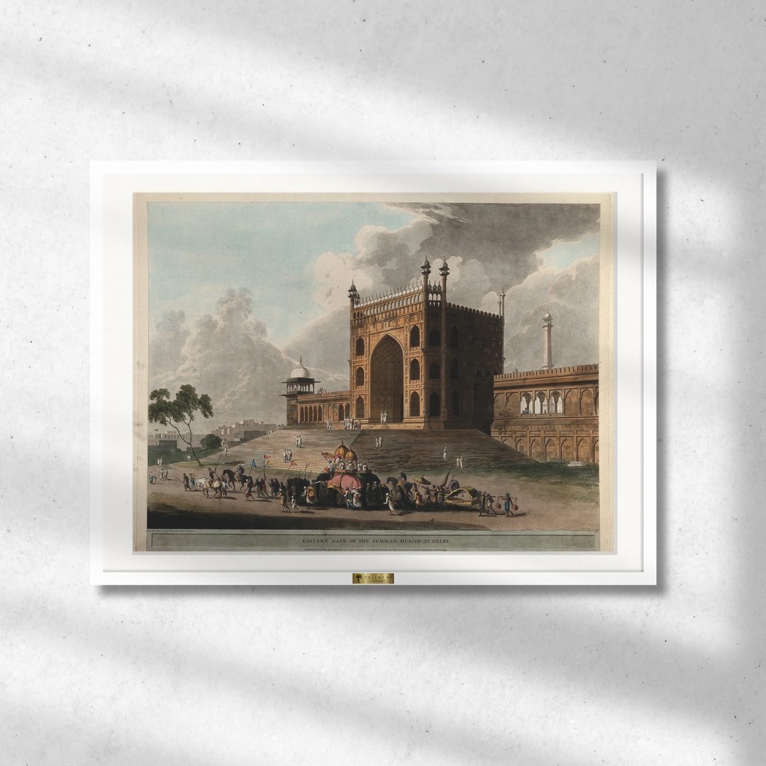 Eastern Gate of the Jummah Musjid at Delhi by Thomas Daniell