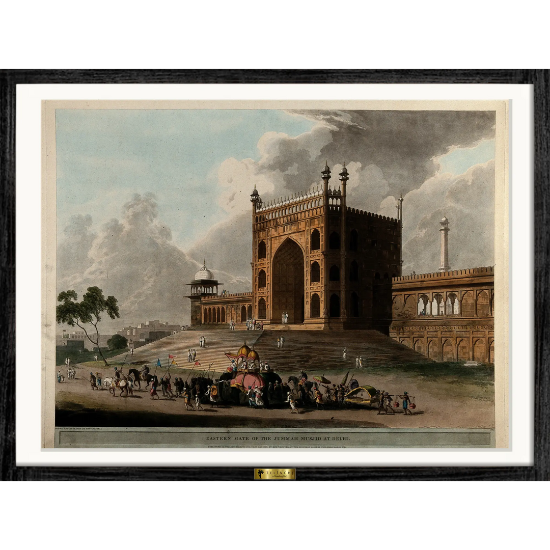 Eastern Gate of the Jummah Musjid at Delhi by Thomas Daniell