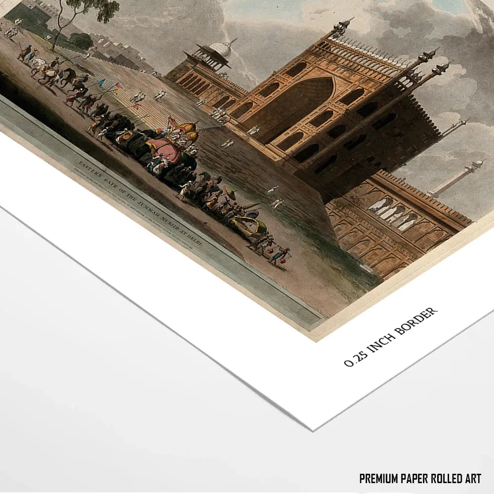 Eastern Gate of the Jummah Musjid at Delhi by Thomas Daniell