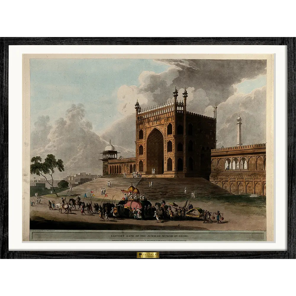 Eastern Gate of the Jummah Musjid at Delhi by Thomas Daniell