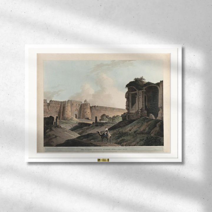 The Western Entrance of Sher Shah's Fort, Delhi by Thomas Daniell