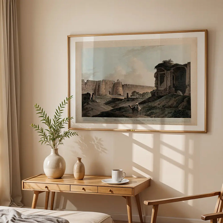 The Western Entrance of Sher Shah's Fort, Delhi by Thomas Daniell