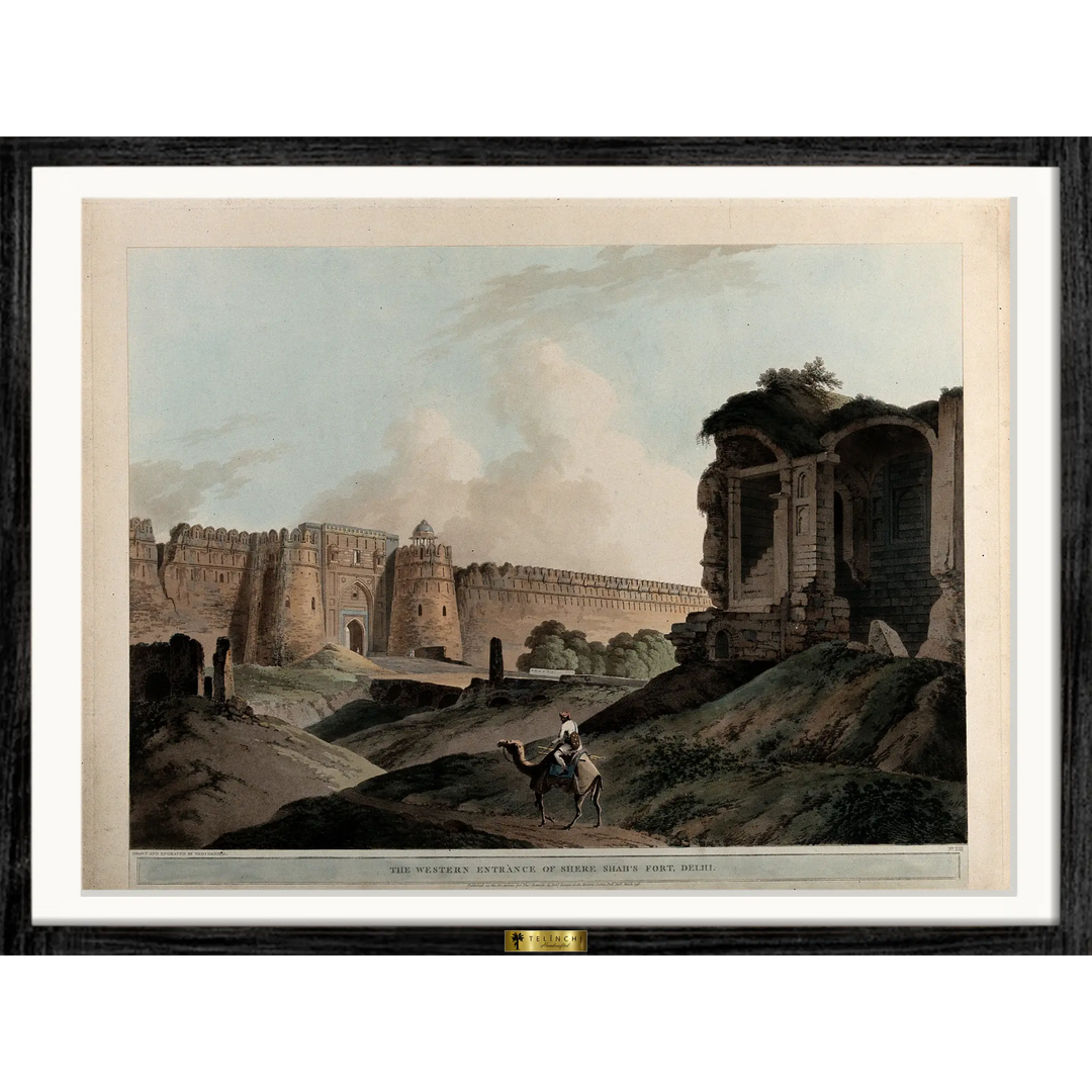 The Western Entrance of Sher Shah's Fort, Delhi by Thomas Daniell