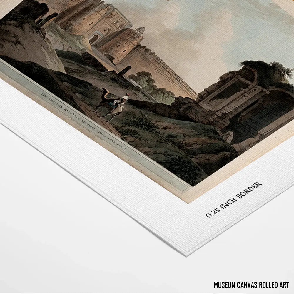 The Western Entrance of Sher Shah's Fort, Delhi by Thomas Daniell