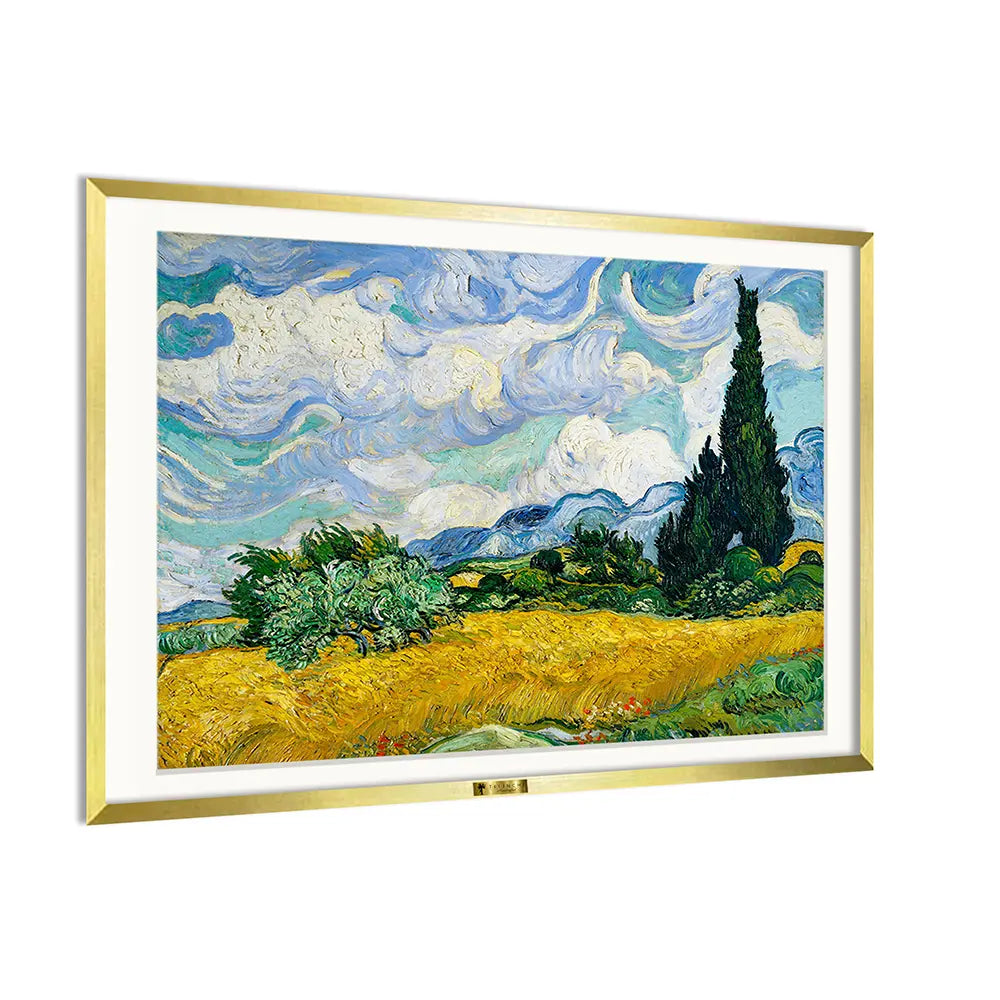 Wheat Field with Cypresses