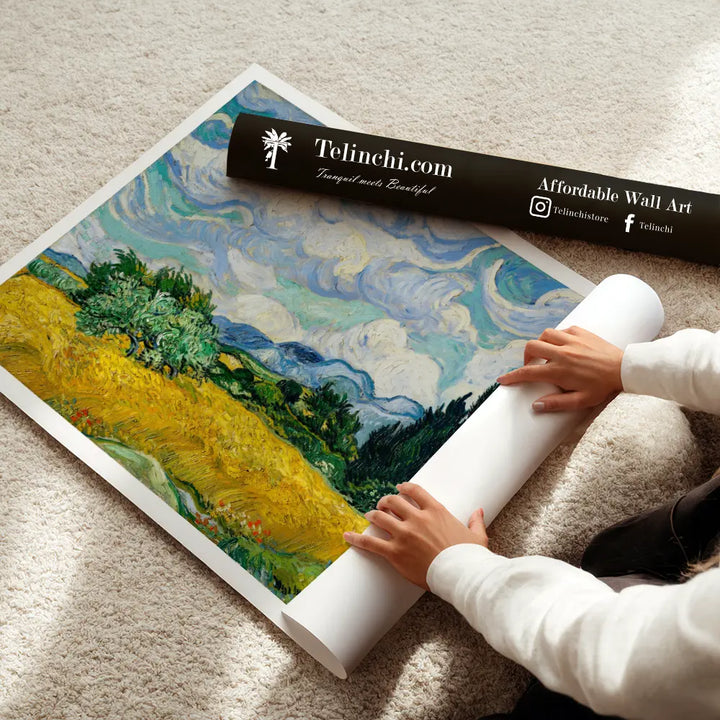 Wheat Field with Cypresses