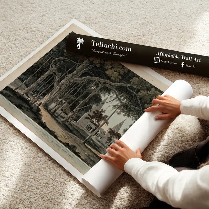 Hindoo Temples at Agouree, by Thomas Daniell