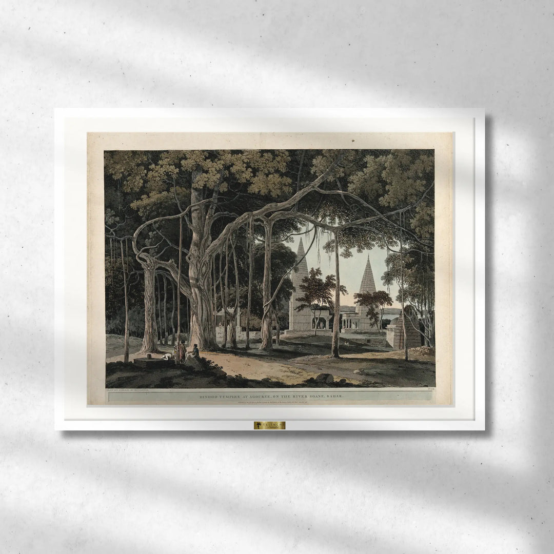 Hindoo Temples at Agouree, by Thomas Daniell