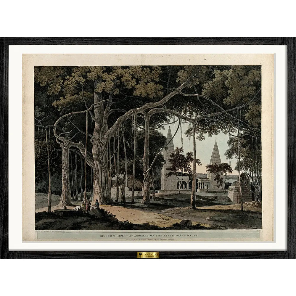 Hindoo Temples at Agouree, by Thomas Daniell