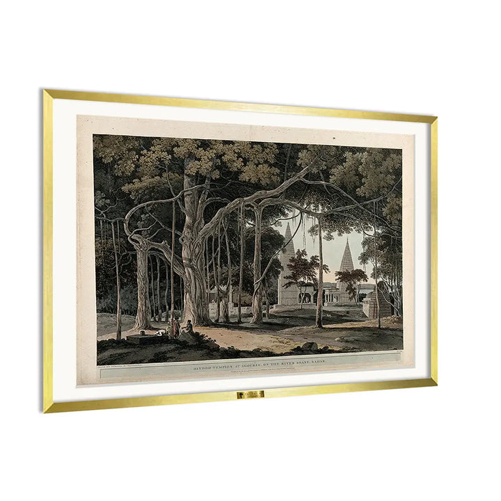 Hindoo Temples at Agouree, by Thomas Daniell