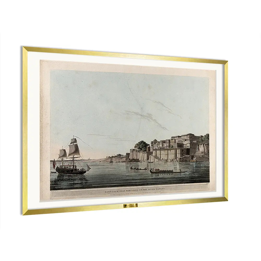 Ramnuggur near Benares, on the River Ganges by Thomas Daniell