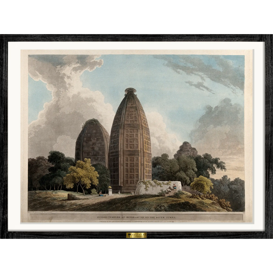 Hindoo Temples at Muttra on the River Jumna by Thomas Daniell