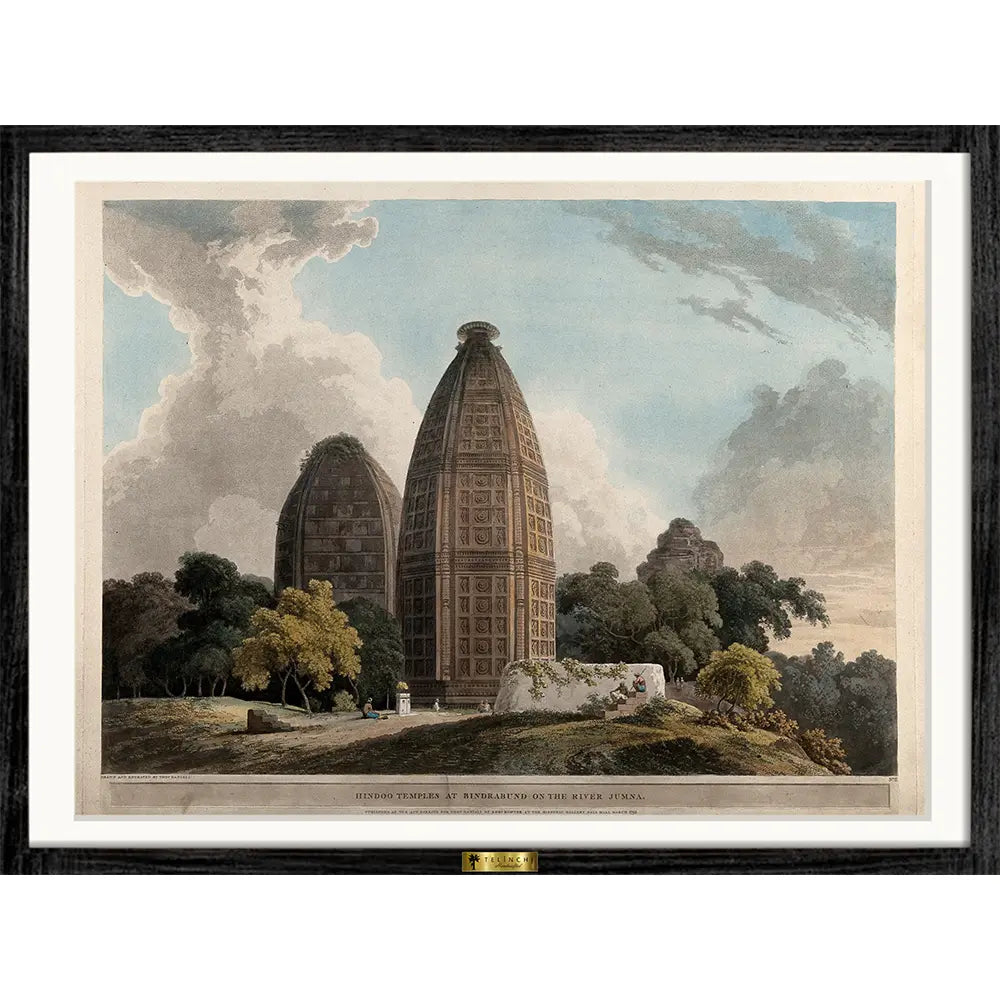Hindoo Temples at Muttra on the River Jumna by Thomas Daniell