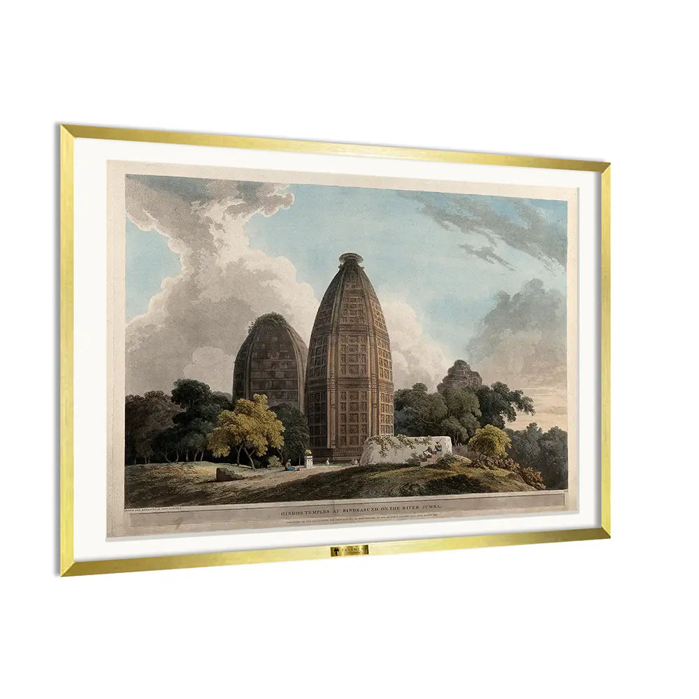 Hindoo Temples at Muttra on the River Jumna by Thomas Daniell