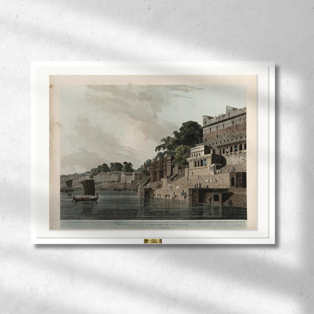 The Man Mandir Ghat, Benares, on the Ganges by Thomas Daniell
