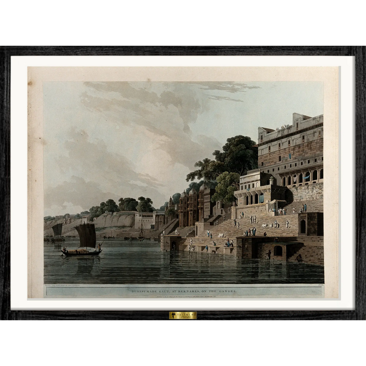 The Man Mandir Ghat, Benares, on the Ganges by Thomas Daniell